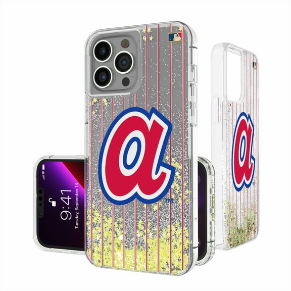 Atlanta Braves 1972-1980 Cooperstown Pinstripe iPhone Glitter Case
