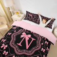 thumbnail image 3 of Catabedysis Pink Coquette Bow Duvet Cover Queen,Bowknot Letter N Design Queen Bedding For Girls,Pink Reversible,3 Pieces,1 Duvet Cover and 2 Pillowcases, 3 of 6