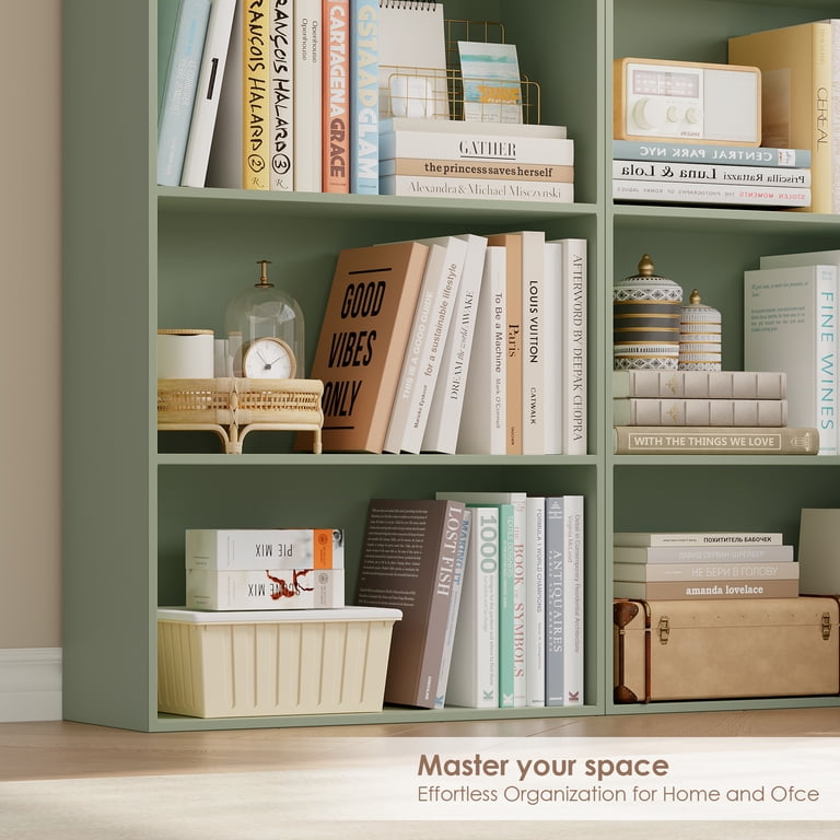 Homfa 6-Tier Bookshelf Set of 2, 70.9" Green Wood photo 7