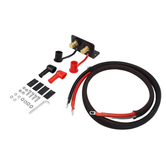 Kit Remoto de Reubicación de Baterías, Montaje Resistente de 3/8 Pulgadas de Salto de Batería Poste 4 Calibre 4 Calibre Fácil Aceso Con Cubierta para el Camión de Automóvil