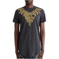 thumbnail image 1 of Hombres manga corta casual cuello redondo estampado pulóver deportes de longitud media camiseta blusa tops Pompotops  oipoqjl6360, 1 of 3