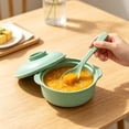 thumbnail image 6 of AUNVITO Microwave Safe Small Cooking Pot Set, Ribbed Handled Bowl With Lid & Spoon, Multi-color Heat Resistant Cookware For Home Dining Prep, 6 of 6