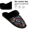 thumbnail image 3 of CHICVOMEY Women's House Slippers Fuzzy Sparkly Sequin Slippers Comfort Memory Foam House Slippers Bedroom Shoes for Indoor Outdoor, 3 of 9
