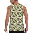 thumbnail image 3 of Xecao Bees and Flower Men's Tank Top Workout Quick Dry Sleeveless Gym Jogging Muscle Shirts Summer Swim Beach Tops, 3 of 9