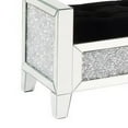 thumbnail image 4 of Mirrored Bench with Faux Diamonds and Button Tufted Seat, Silver, 4 of 5