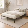 thumbnail image 5 of Bedsnus 18" Queen Metal Bed Frame with Grid Support, Prevent Mattress Sagging, Heavy Duty Mattress Foundation, Raised Edge Design, Easy Assembly Bed Base with Underbed Storage, 5 of 6