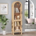 thumbnail image 4 of Arched Storage Display Cabinet with Door, Kitchen Pantry Storage Cabinets, Accent Curio Cabinet Bookcase for Living Room, 4 of 7