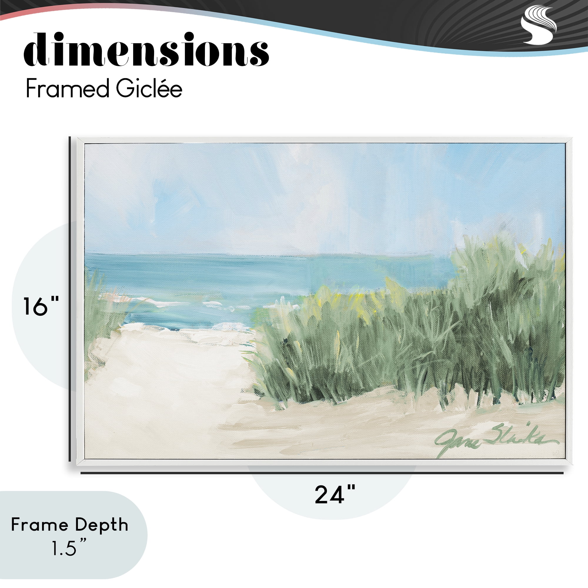 Stupell Industries Soothing Beach Day White Framed Giclee Art, design by Jane Slivka
