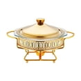thumbnail image 1 of simhoa Réchaud de Buffet pour Aliments Batterie de Cuisine Traiteur Réchaud de Buffet pour Banquet Fête des Fêtes Or, 1 of 8
