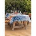 thumbnail image 3 of Outdoor Tablecloth with Umbrella Hole for Patio/Picnic/Party/Camping, Coastal Jellyfish Waterproof Table Cloth Rectangle Table Cover Washable, Ocean Nautical Starfish Coral Leaves (54"x 80"), 3 of 9