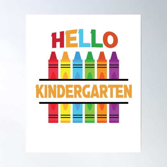Hello Kindergarten Poster Wall Art, Modern Wall Decor For Living Room Bedroom, 8x12 UNFRAMED