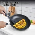 thumbnail image 5 of Cook N Home Nonstick Sauté Fry Pan (8"/9.5"/12") Professional Hard Anodized Frying Pan 3 Piece Skillets Cookware Sets, Dishwasher Safe with Stay-Cool Handles, Black, 5 of 9