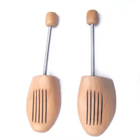 OULII 5Pairs Wood Shoe Stretcher Natural Wood Color Metal Spring Design Store And Display Shoes For Home