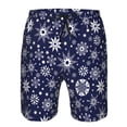 thumbnail image 3 of Sikiie Snowflakes2 Print Men's Beach Shorts, High Elastic Quick-drying Shorts - with Drawstring and Slip Pockets, Suitable for Beach, Sports, Vacation-Large, 3 of 6