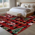 thumbnail image 4 of Large Area Rugs for Living Room Bedroom, Christmas 6'x9' Rug Washable Carpet Runner Indoor Outdoor, Pine Tree Gold White Snowflake Red Black Plaid Non Slip Floor Mats Rug for Kitchen, Playroom, 4 of 8