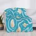 thumbnail image 6 of YFYANG Lightweight Warm Flannel Blanket, Blue Ocean Fish Doodle Throw Blanket for Bed, Sofa, Travel, Camping, 40"x30", 6 of 7