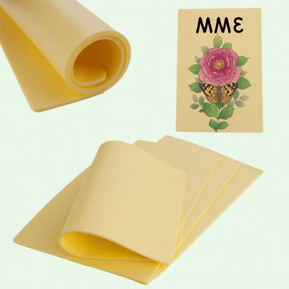 3mm Tattoo Practice Skin, Set of 3, Thick Silicone Fake Skin for Tattooing Practice