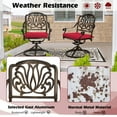 thumbnail image 5 of Magic Union 7 piece Cast Aluminum Outdoor Patio Dining Set, Bronze/Red, 5 of 9