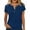 *Blue, variant on Women's Henley Neck Short Sleeve T-Shirt,Casual Loose Button Down Summer Tops Black,Women's Plus M