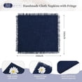 thumbnail image 2 of 36 Pack Navy Blue Cotton Linen Napkins - 16 x 16 Inch Fringed Soft Washable Rustic Dinner Napkins for Wedding Party Dinner Table, 2 of 7