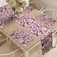 thumbnail image 2 of Ambesonne Pink Table Runner & Placemats, Sakura Tree Umbrellas, Placemat 4 pcs + Runner 12"x90", Black Pink, 2 of 2