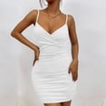 thumbnail image 3 of Backless Ladies Mini Dress Sling Short Dress Sleeveless Slim Fit Vacation Outfit, 3 of 7