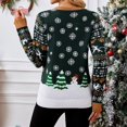 thumbnail image 2 of Suéter navideño informal para mujer, sudadera ajustada con estampado de reno, divertido, a la moda, para fiesta y vacaciones, 2 of 5