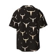 thumbnail image 7 of Picia Cow Skulls Men's Linen Shirts Short Sleeve Cuban Beach Shirts Casual Shirts Button Down Shirt for Men Beach Summer Wedding Shirt-Medium, 7 of 7