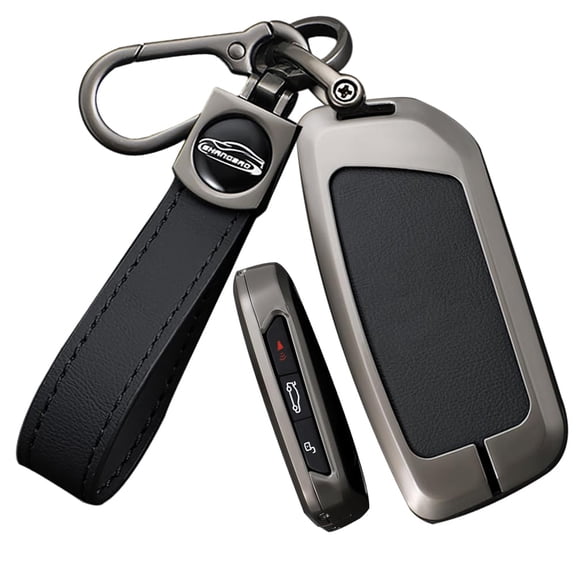 Leather Smart Key Fob Cover Case Fit for BMW X5 X6 2024/2 3 5 Series X1 X7 iX i7 XM 2023-2024 740 760i Keyless with Braided Keychain