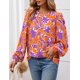 thumbnail image 3 of Camisa de Mujer PRETTYGARDEN Floral Abotonada Naranja XL, 3 of 8