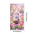 thumbnail image 3 of Sahpxhe Happy Easter Banner Door Cover, Colorful Bunny and Egg Themed Porch Sign, Large Front Door Wall Backdrop for Indoor Outdoor Spring Party Decorations 70.8 x 35.7 inch Multicolor, 3 of 6