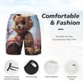 thumbnail image 3 of Naloa Romantic Floral Bear Print Men Swim Trunks with Compression Liner ,Board Shorts,Men's Swim Shorts with Drawstring and Elastic Waistband-Large, 3 of 6