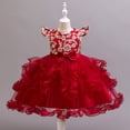 thumbnail image 3 of Girl Ruffle Tiered Tutu Gown Sleeveless Embroidery Lace Princess Dresses Party Ball Tulle Pageant Gowns for Wedding, Birthday, Size 2-10T, 3 of 4