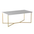 thumbnail image 6 of Walker Edison Y-Leg White Faux Marble and Gold Coffee Table, 6 of 14