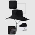 thumbnail image 3 of UTSJKR Men's Outdoor Fishing Hiking Bucket Hat, UPF 50 Wide Brim UV Protection Lightweight Breathable Sun Cap Black, 3 of 6