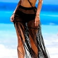 thumbnail image 3 of Beach Wrap Solid Breathable Tassle Design Crochet Mesh Charming Beach Cover Up for Outdoor, 3 of 7