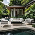 thumbnail image 2 of Meridian Furniture Portofino 85.75" Cream Water Resisting Fabric Patio Sofa, 2 of 9