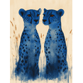 thumbnail image 1 of Qisvanset 12x16 Inch With Frame 2D Flat Wall Art Blue Cheetah Animal Illustration Living Room Home Gift Art, 1 of 8