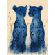 thumbnail image 1 of Qisvanset 12x16 Inch With Frame 2D Flat Wall Art Blue Cheetah Animal Illustration Living Room Home Gift Art, 1 of 8