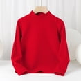 thumbnail image 6 of newwalpole Girls Long Sleeve Neck Pullover Tops Kids Fall Winter Basic Tops Active Layer Shirts 5-14 Years Red for Size 7-8 Years, 6 of 6