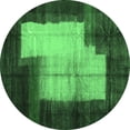thumbnail image 1 of Ahgly Company Indoor Round Abstract Emerald Green Contemporary Area Rugs, 4' Round, 1 of 4
