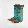 thumbnail image 2 of Atelier B Art Studio 15x15 White Modern Wood Framed Museum Art Print Titled - Blue Cowboy Boots, 2 of 4