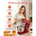 thumbnail image 4 of VEVOR Stand Mixer, 6 QT Electric Kitchen Mixer, 660W Dough-Mixer, 6 + Pulse Speeds Tilt-head Food-Mixer with Stainless Steel Bowl, Dough Hook, Whisk, Beater, for Baking, Mixing, Whipping & Kneading, 4 of 9