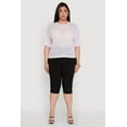 thumbnail image 3 of Womens Plus Size Chic Sheer Mesh Blouse with Crew Neck and Short Sleeves, 3 of 5