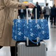thumbnail image 4 of Garronmavis Large Blue Sea Turtle Print Quilted Duffle Bag for Women, Weekender Travel Carry On Bag Gym Dance Overnight Tote with Zipper Pockets, 4 of 7