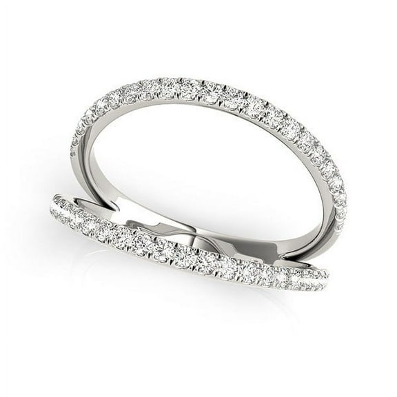 14k White Gold Diamond Split Band Ring (1/4 cttw) Size 3