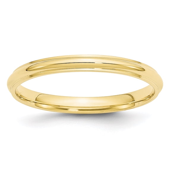 Primal Gold 10 Karat Yellow Gold 2.5mm Half Round with Edge Band Size 10