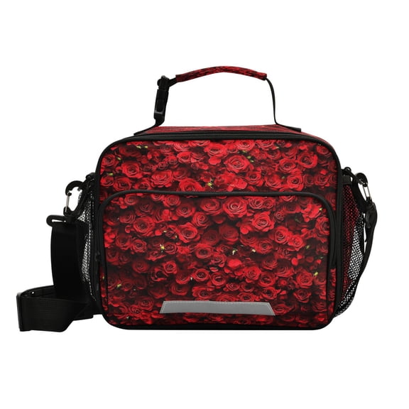 6L Leakproof Lunch Tote with Thermal Lining Lunch Bag Picnic Cooler Bag Wall Of Red Roses