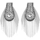 thumbnail image 1 of 2 hombreras con borlas, diamantes de imitación platino y flecos. Hombreras de estilo punk, con cadena y cierre de pasador para chaquetas y uniformes de tela., 1 of 7