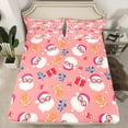 thumbnail image 2 of Castle Fairy Cartoon Santa Claus 4 Pieces Queen Sheet Sets for Kids Child,Xmas Gingerbread Man Ultra Soft Flat Sheet,Merry Christmas Queen Fitted Sheet,Super Cozy Room Decor, 2 of 7